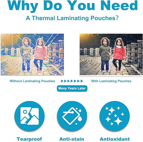 Miniatura 3 de Hojas de laminación de 5 mil, capacidad para hojas de 8.5 x 11 pulgadas, paquete de 200 bolsas de laminación térmica para laminador, 9 x 11.5