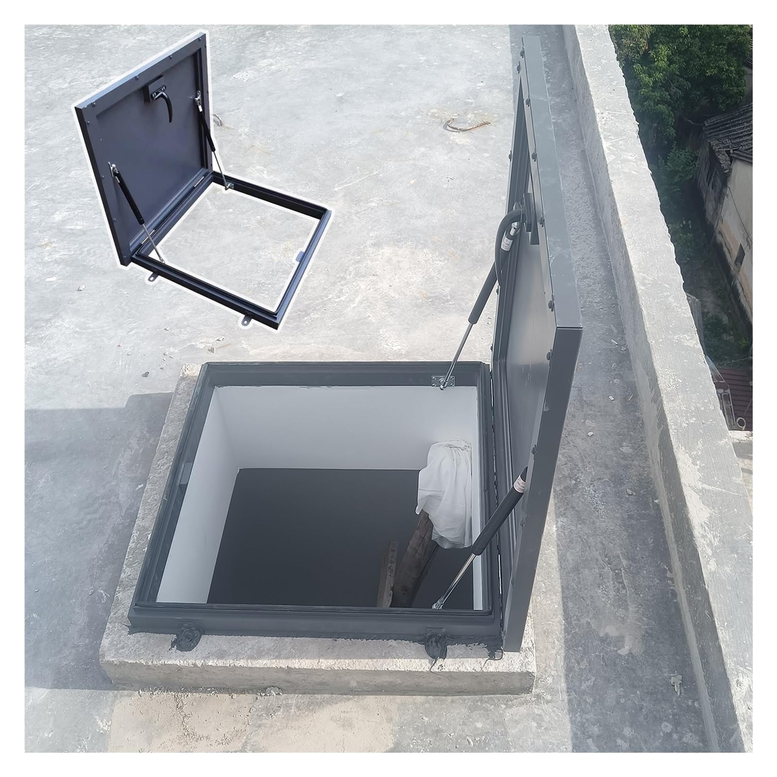Tapa de Aluminio para trampilla de Techo con Orificios pretaladrados, Cierre de Seguridad, Personalizada, Ideal para Acceso de Mantenimiento (85 x 60 cm/33,5 x 23,6 Pulgadas)
