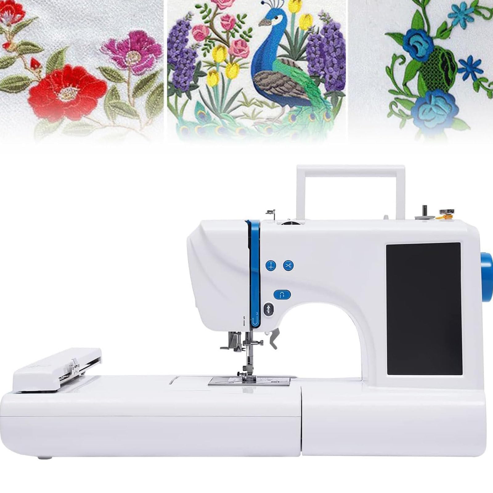 PixCy Macchina da Ricamo Computerizzata per Abbigliamento, 4 "X 9,2" di Grandi Dimensioni di Ricamo, Touchscreen LCD da 7 '' per Uso Domestico, Macchina da Cucito Automatico