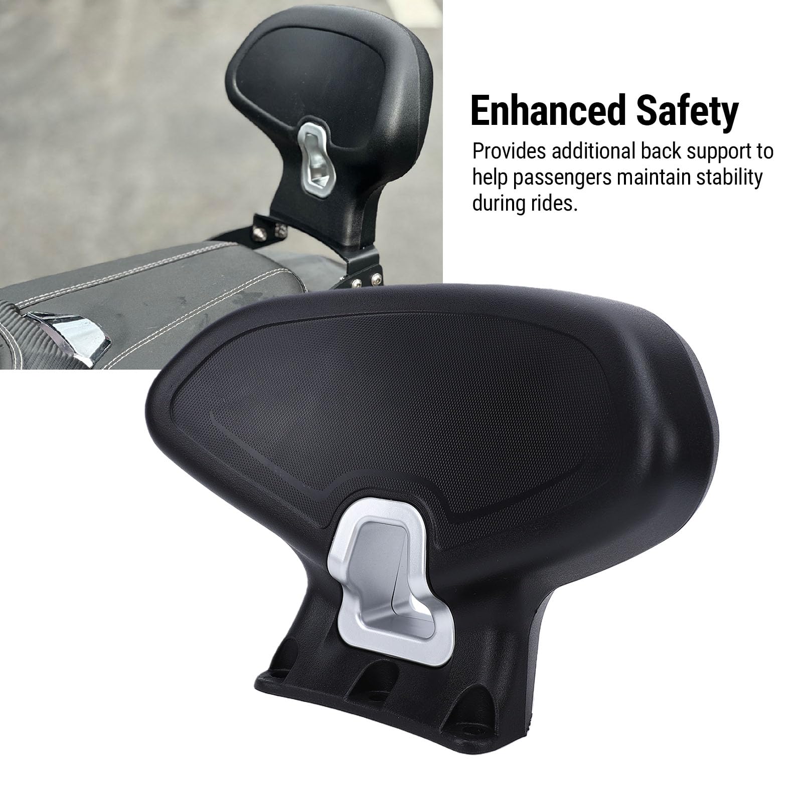 Yosoo Health Gear Schienale per Moto, Comodo Ricambio in Lega di Alluminio per ADV160 ADV350 con Supporto Lombare per Lunghi Viaggi