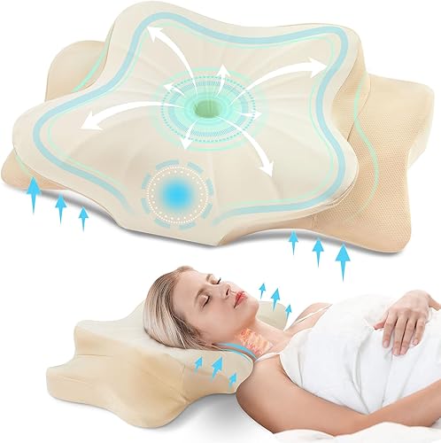 Miniatura 1 de DONAMA Almohada cervical para cuello y hombro, almohada de espuma viscoelástica de contorno, almohada ergonómica de apoyo para el cuello para