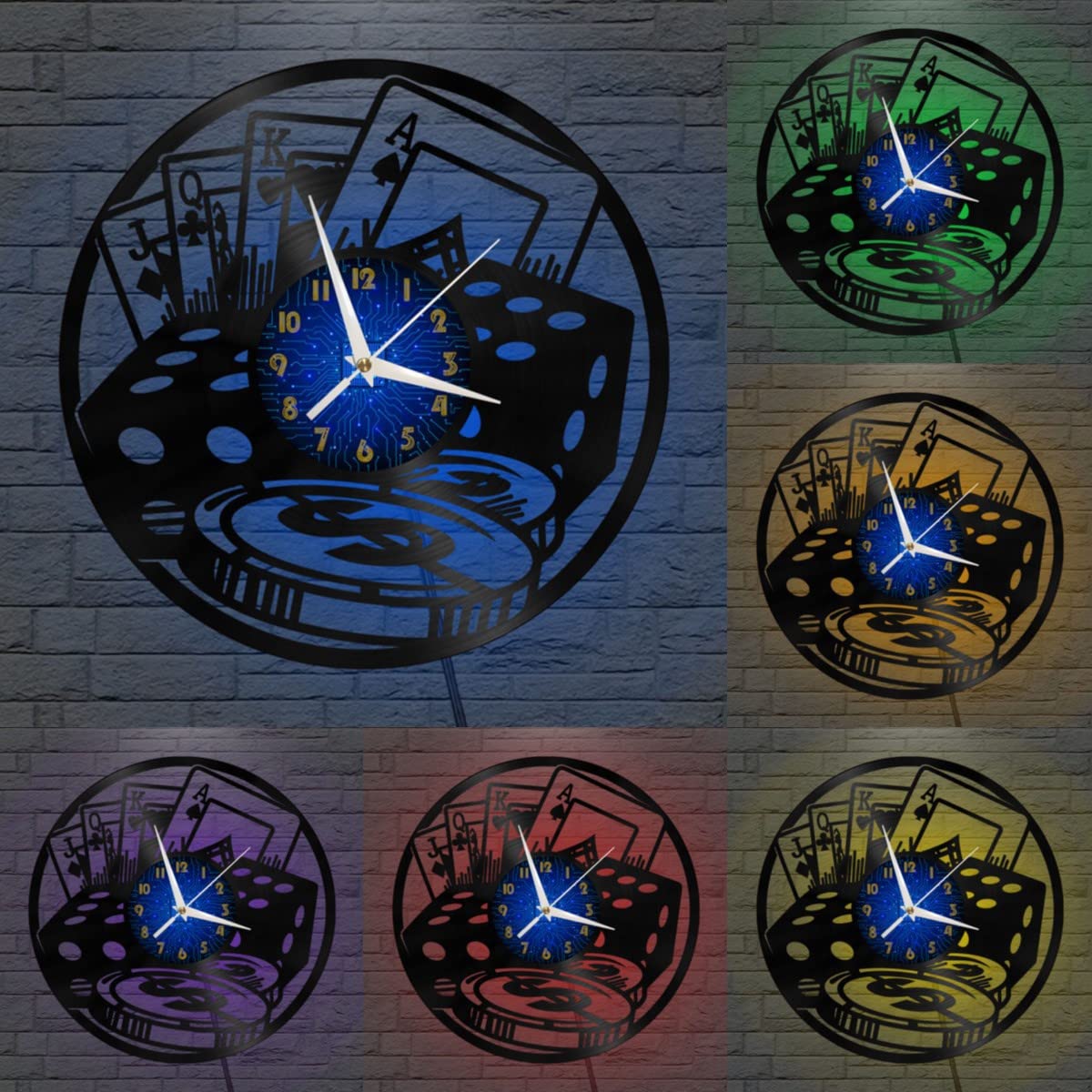 ウォールクロック ビニールレコード ビットコイン対応 12インチ ヨーロッパ製 精密サイレントクォーツムーブメント 暗号通貨トレーダーに最適なギフト  並行輸入 : YHJP トークン ビニール ウォールクロック ビニール