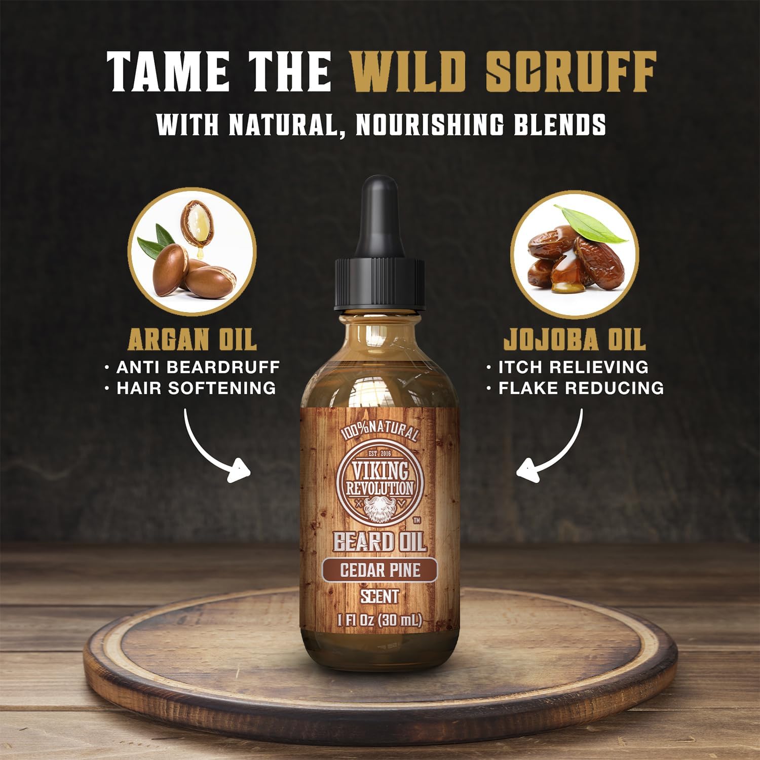 Viking Revolution Cedar and Pine Beard Oil for Men and Cedarwood and Pine Natural Soap for Men - Natural Argan & Jojoba Beard Softener, Mens Soap Bar with Essential Oils Cold Pressed Bar Soap for Men