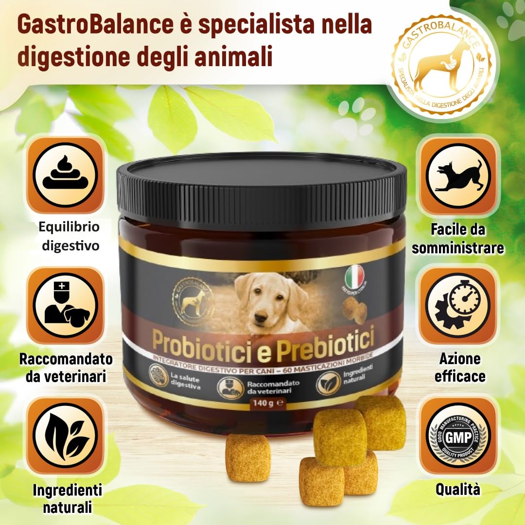 cani probiotici – 60 bocconcini masticabili naturali prebiotici e probiotici per Cane - Sapore di Pollo (Italiano)
