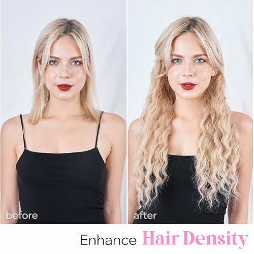 Miniatura 4 de Extensiones de cabello ondulado natural prémium para cualquier longitud de cabello, instalación rápida con clip, mezcla sin costuras y versatilidad