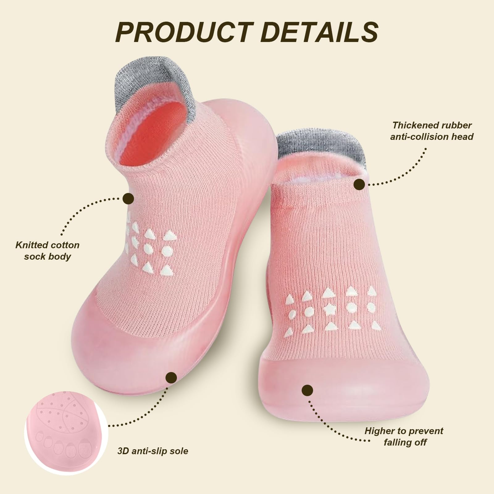 flintronic Scarpe per Primi Passi per Bambini, Sneakers con Suola Morbida Antiscivolo per Bambini, Scarpe da Passeggio per Neonati Traspiranti, Scarpe per Bambini con Suola in Gomma Morbida