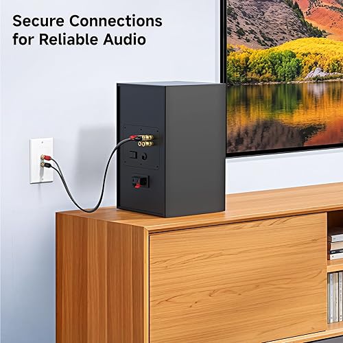 Miniatura 2 de Cable Matters Paquete de 2 placas de pared de alambre para altavoz, placa de pared de altavoz chapada en oro con poste de encuadernación de enchufe