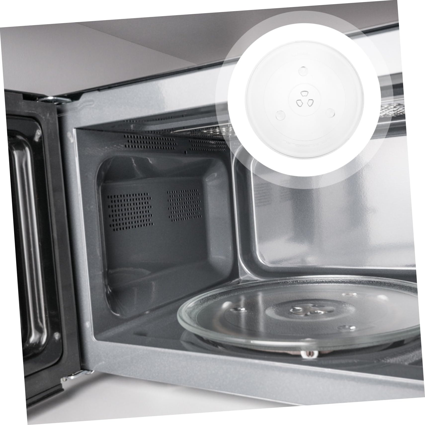 Plato Giratorio de Cristal para Microondas, Bandeja de Vidrio Engrosado y Resistente, Repuesto Blanco para Horno, Cocina Diaria