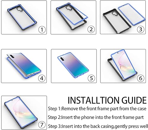 Miniatura 7 de Funda para Samsung Galaxy Note 10 Plus con protector de pantalla, carcasa protectora híbrida de doble capa a prueba de golpes de acrílico para