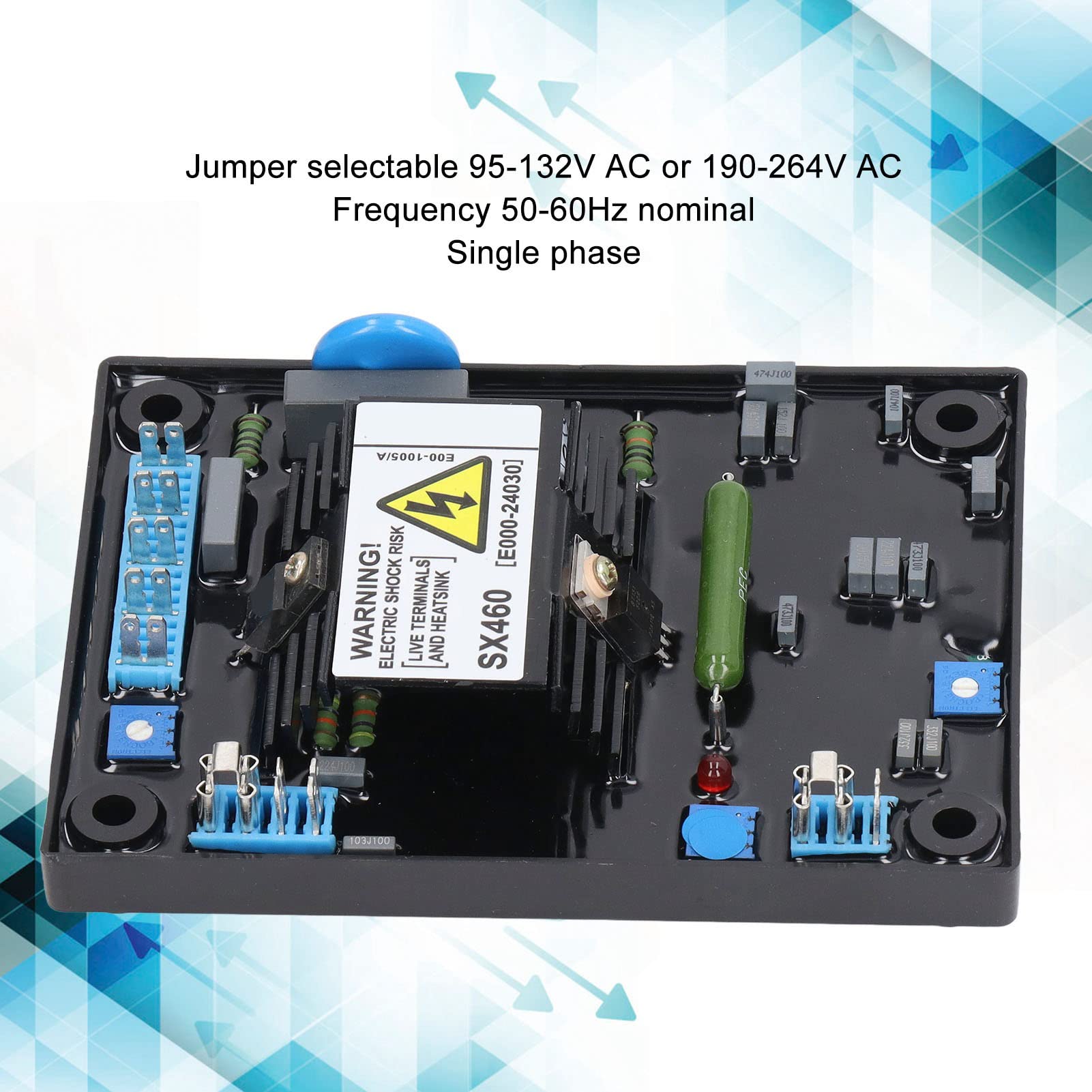 La scheda modulare AVR SX460 sostituisce il regolatore di tensione 95 a 132 V/190 a 264 VAC