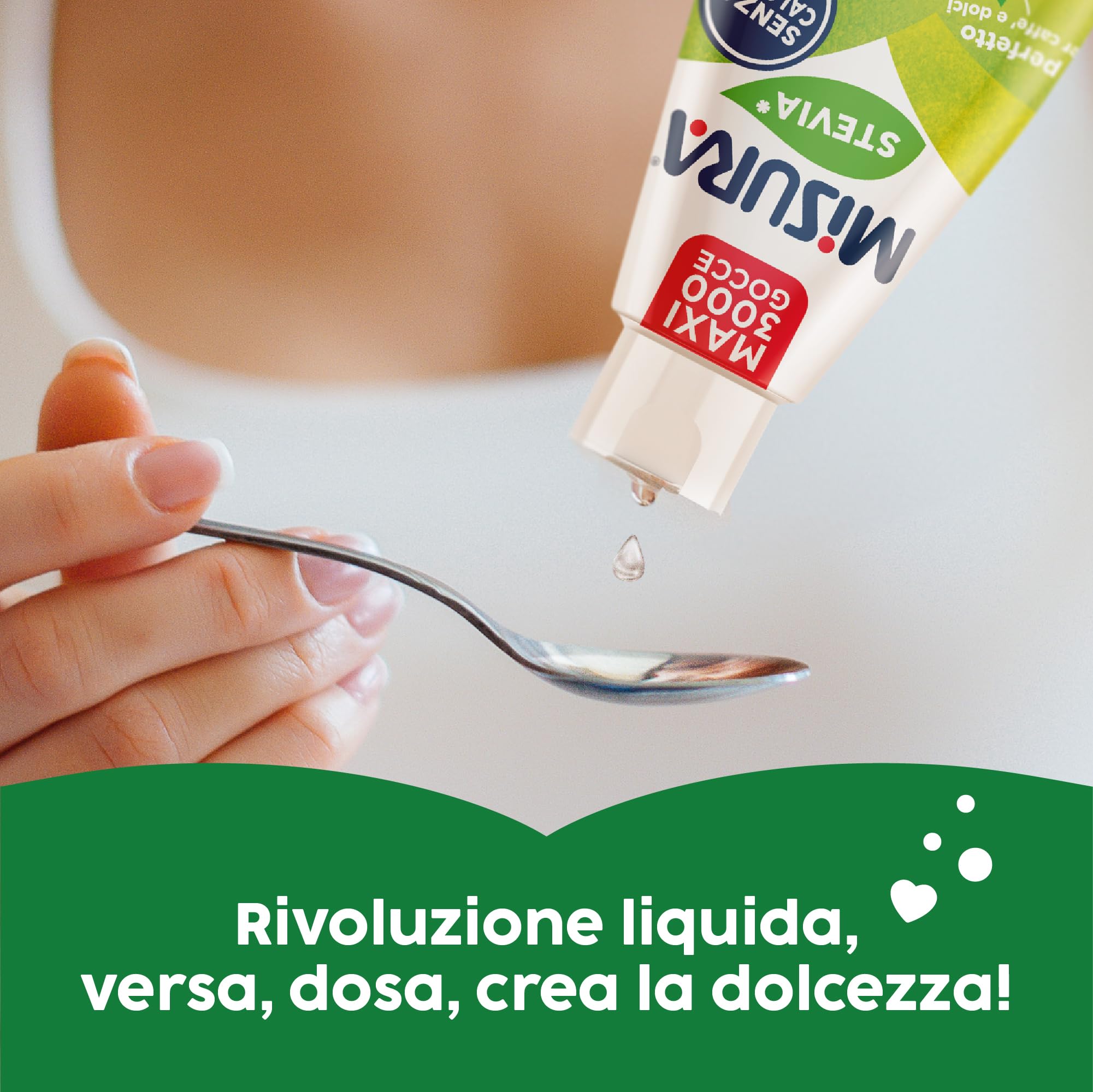 Misura® Stevia Dolcificante Liquido Zero Calorie, Perfetto per Caffè e Dolci, Senza Glutine, Senza Aspartame, Vegano, Confezione Apri e Chiudi, Multipack 5x205ml