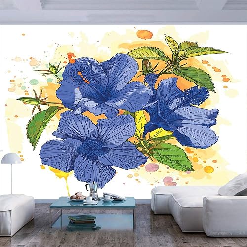 Miniatura 9 de Mural de pared de 55 x 30 pulgadas, diseño de palmeras exóticas de coco, olas de sol, océano, verano, adhesivo decorativo para despegar y pegar,
