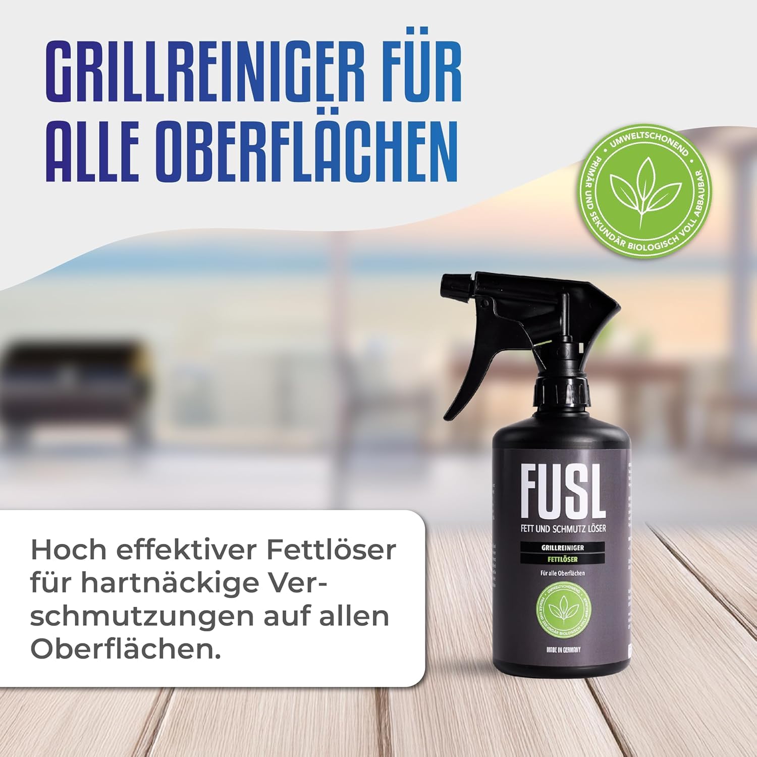 Fettlöser – Starke Fettentfernung perfekt für den Grill bei Verschmutzungen durch Fett, Eiweiß & Stärke – Vielseitig Einsetzbar auf Edelstahl, Aluminium und Kunststoff 500ml