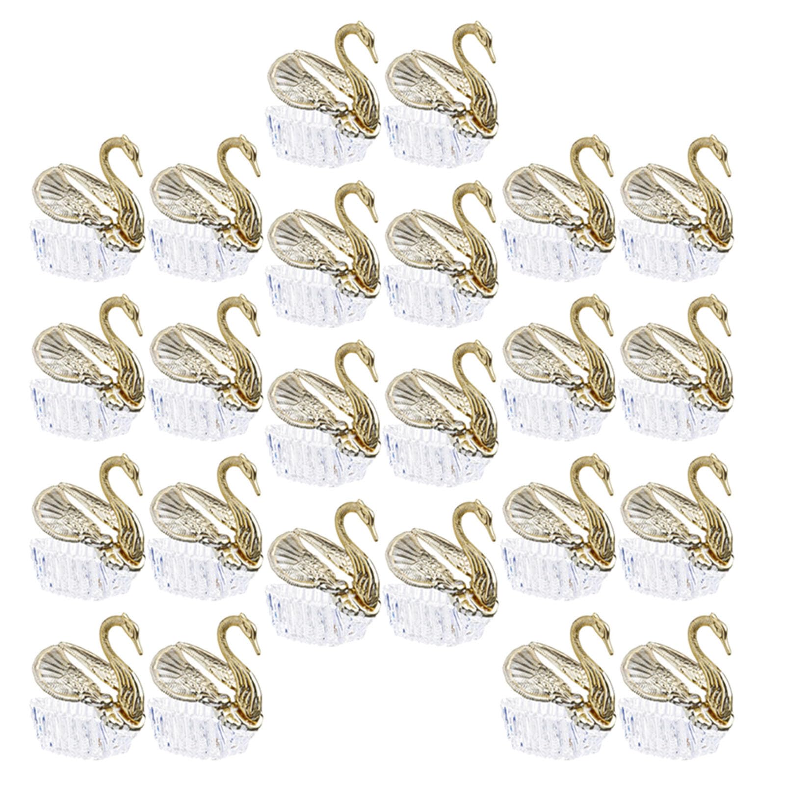 DECORNIJIA 24 Stück Hochzeits Süßigkeitenboxen aus Acryl und Kunststoff Dekorative Bonbonieren In Gold Vielseitige Geschenkboxen für Hochzeiten und Festartikel