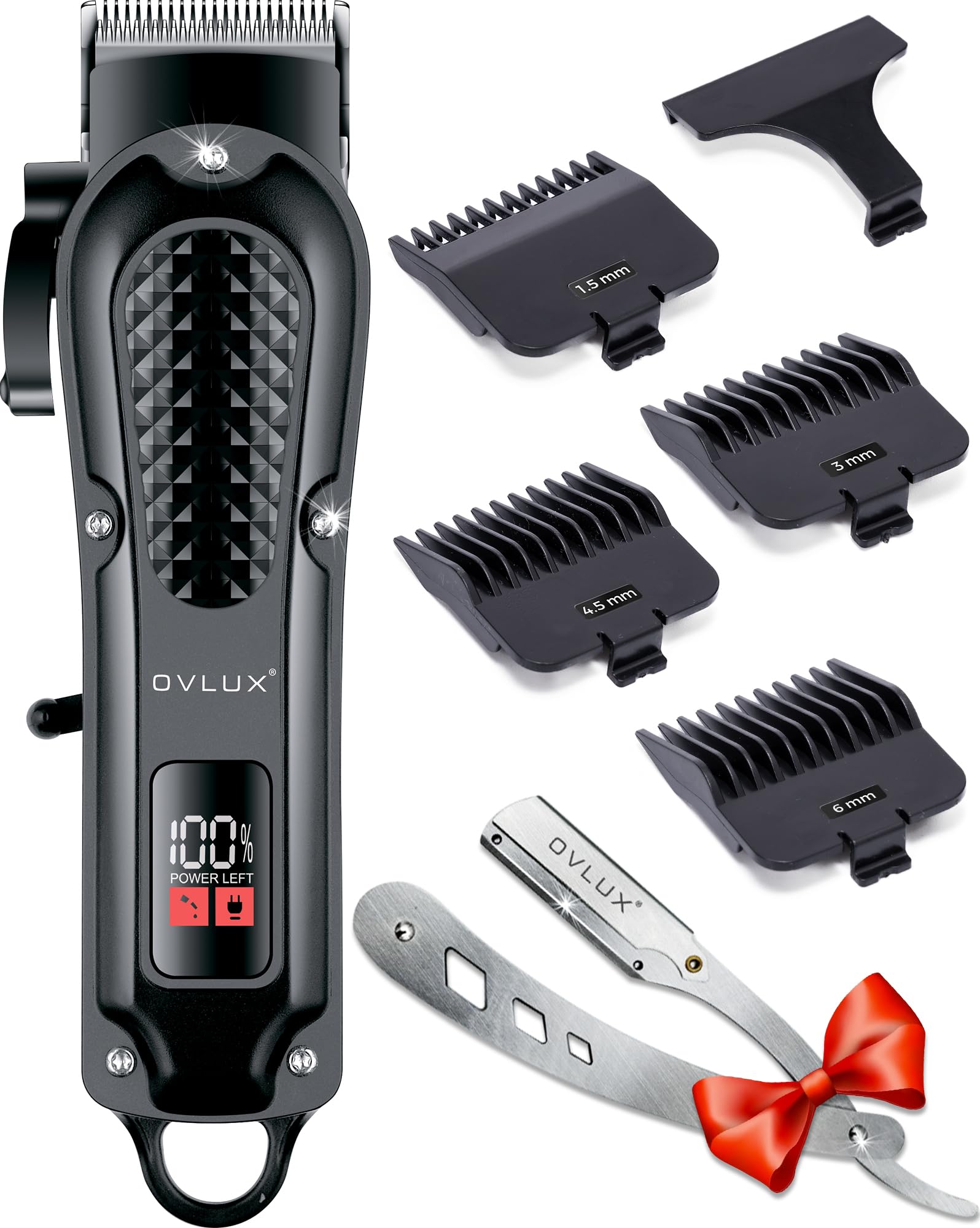 OVLUX Cordless Hair Clippers for Men: Professional Barber Clippers for  Precision Grooming, Rechargeable and Powerful Máquina para Cortar Pelo de