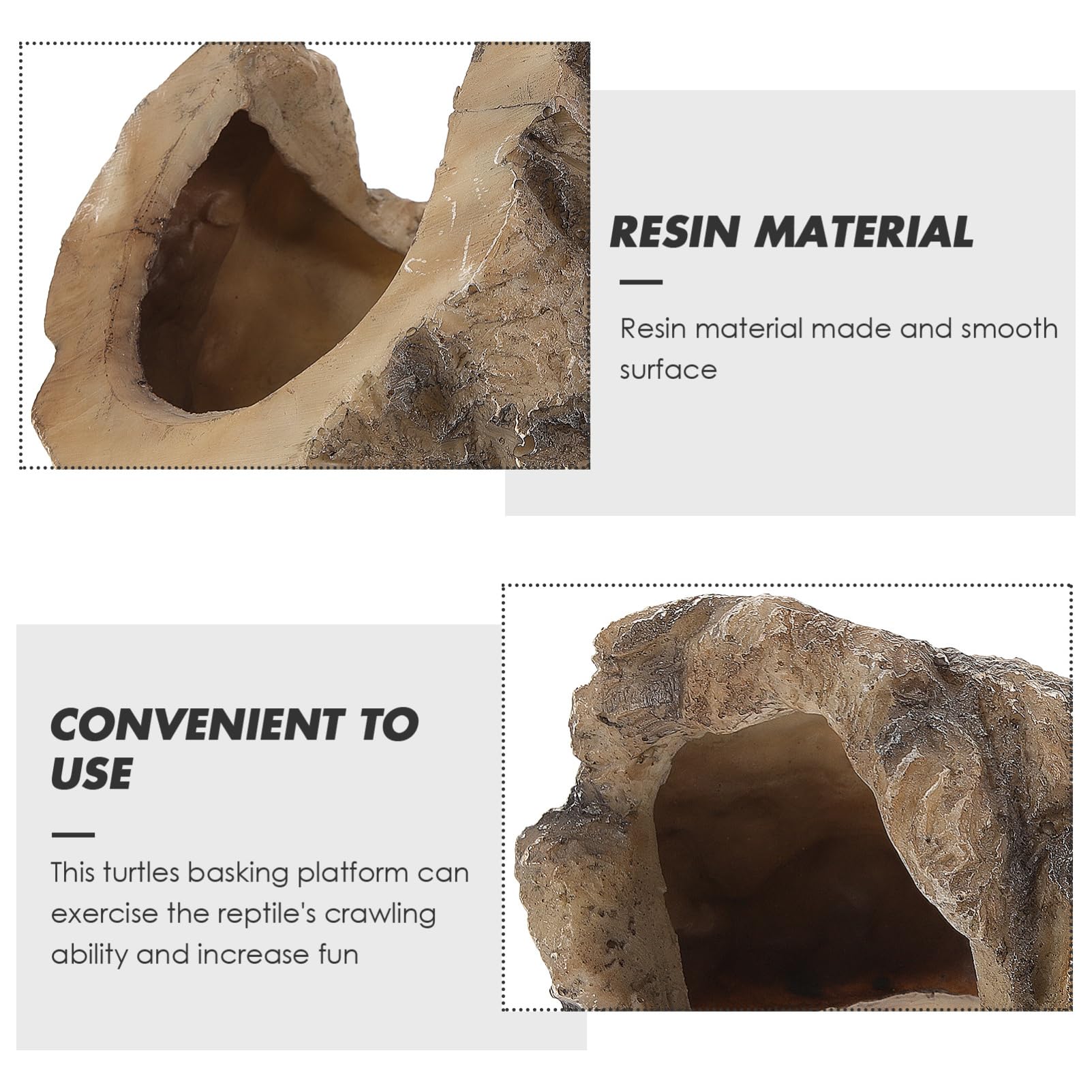 HOLIDYOYO Practical Reptile Shelter Cave Resin Turtle Basking Platform Pet Turtle Snake Frog Hideout