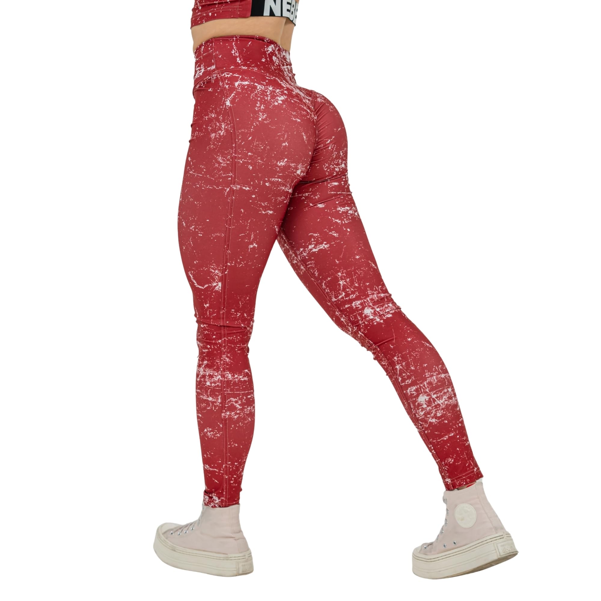 Nebbia Gym Leggings Damen – Kompressionsmaterial Push Up Leggings mit Öko-Material, V-Ausschnitt-Bund & Scrunch Butt Effekt – Blickdichte Sportbekleidung Hosen für Damen, Yogahose Lang