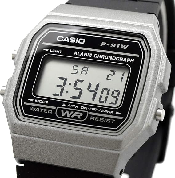 Casio F-91WM-1B Unisex Cheap Casio Quartz Wristwatch, Metallic Gray