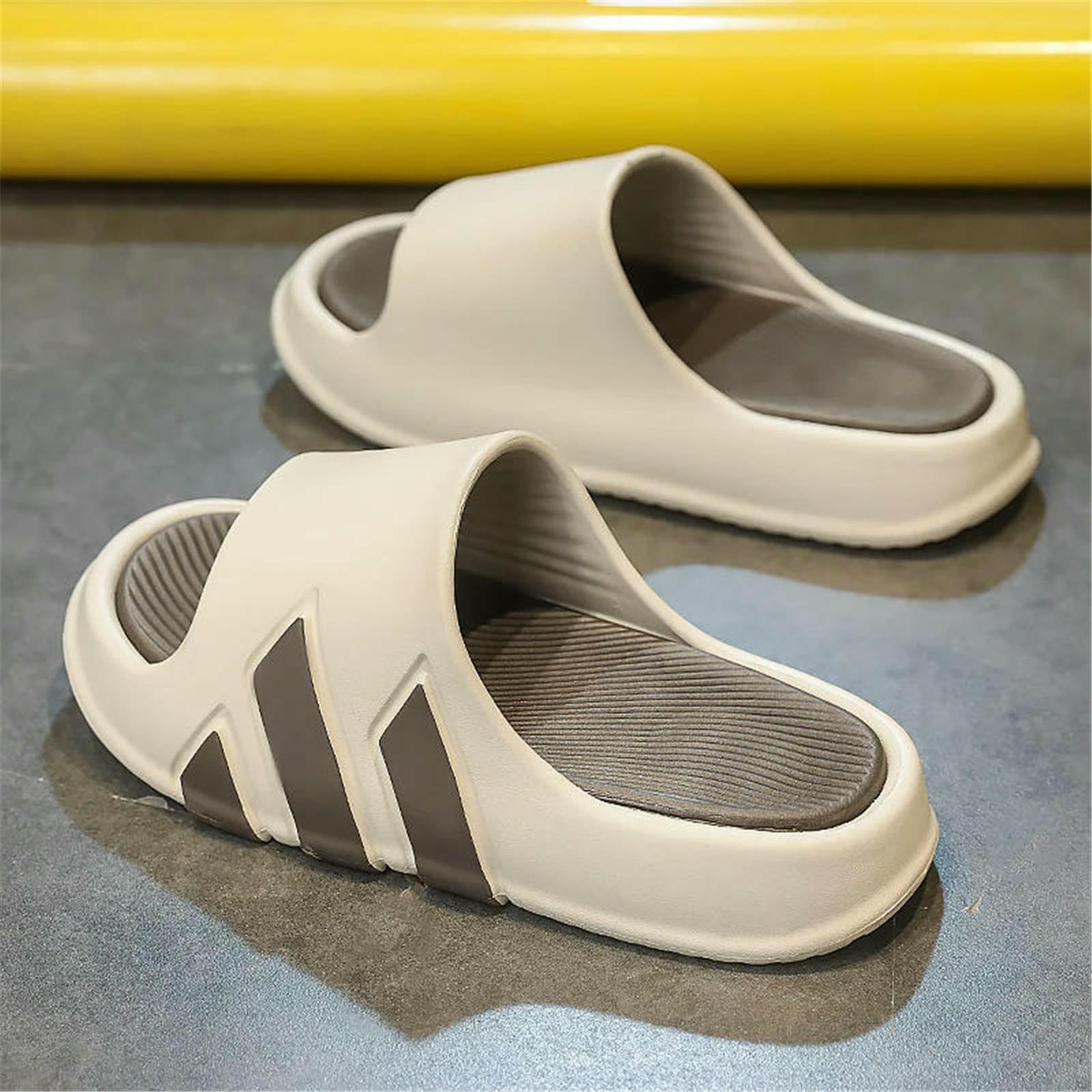 Ciabatte Uomo Summer Eva Slifors per Uomini E Donne Sport da Interno, Abiti Casa All'aperto, Bagno con A Forma di Sola Slip Couppl-cachi-38-39