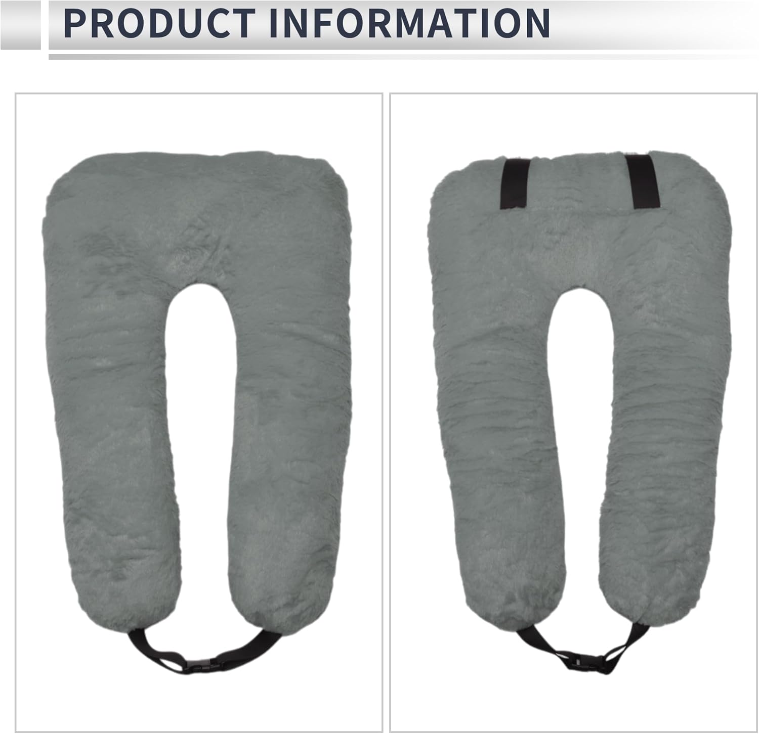 Car Headrest Pillow Ergonomic Comfortable Neck Pillow Neck Support Pillow Polyester,Polypropylene Cotton Adjustable Width Gray 1 Pcs for Driving