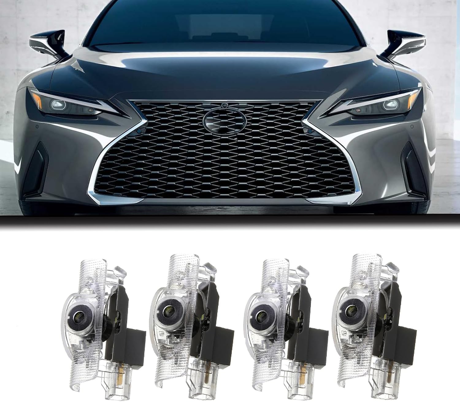 4Pcs Car Door Lights Logo Projector Never Fade HD LED Door Welcome Projector Lights Compatible with LS/ES/IS/LX/RX/GS/GX/RC Car Door Accessories,3D Ghost Shadow Lamp