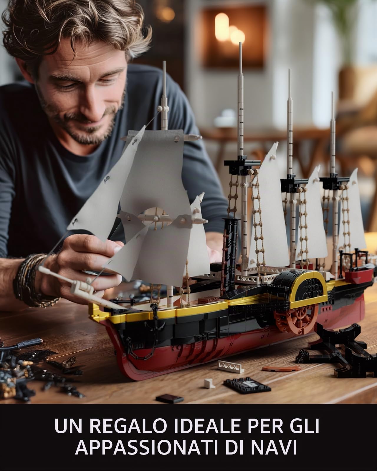 Nifeliz Kit di Costruzione della Nave a Vapore Great Western per Adulti, Modello da Esporre e Collezionare, Regalo per Appassionati di Navi (1.948 Pezzi, NF10346)