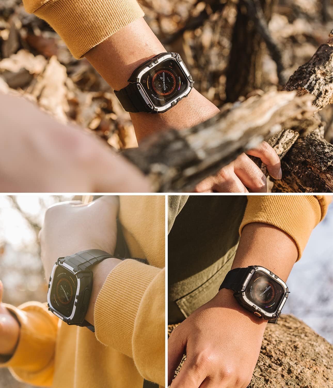 Ringke Fusion-X Guard [Band + Case] Compatible with Apple Watch Ultra 2 Band with Case and Designed for Apple Watch Ultra, Shockproof Rugged Stainless Steel Guard Cover - White