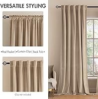 Vista 2 de MIULEE Cortinas de terciopelo de 63 pulgadas de largo, 2 paneles de cortinas opacas de lujo para dormitorio, sala de estar, cortinas de ventana