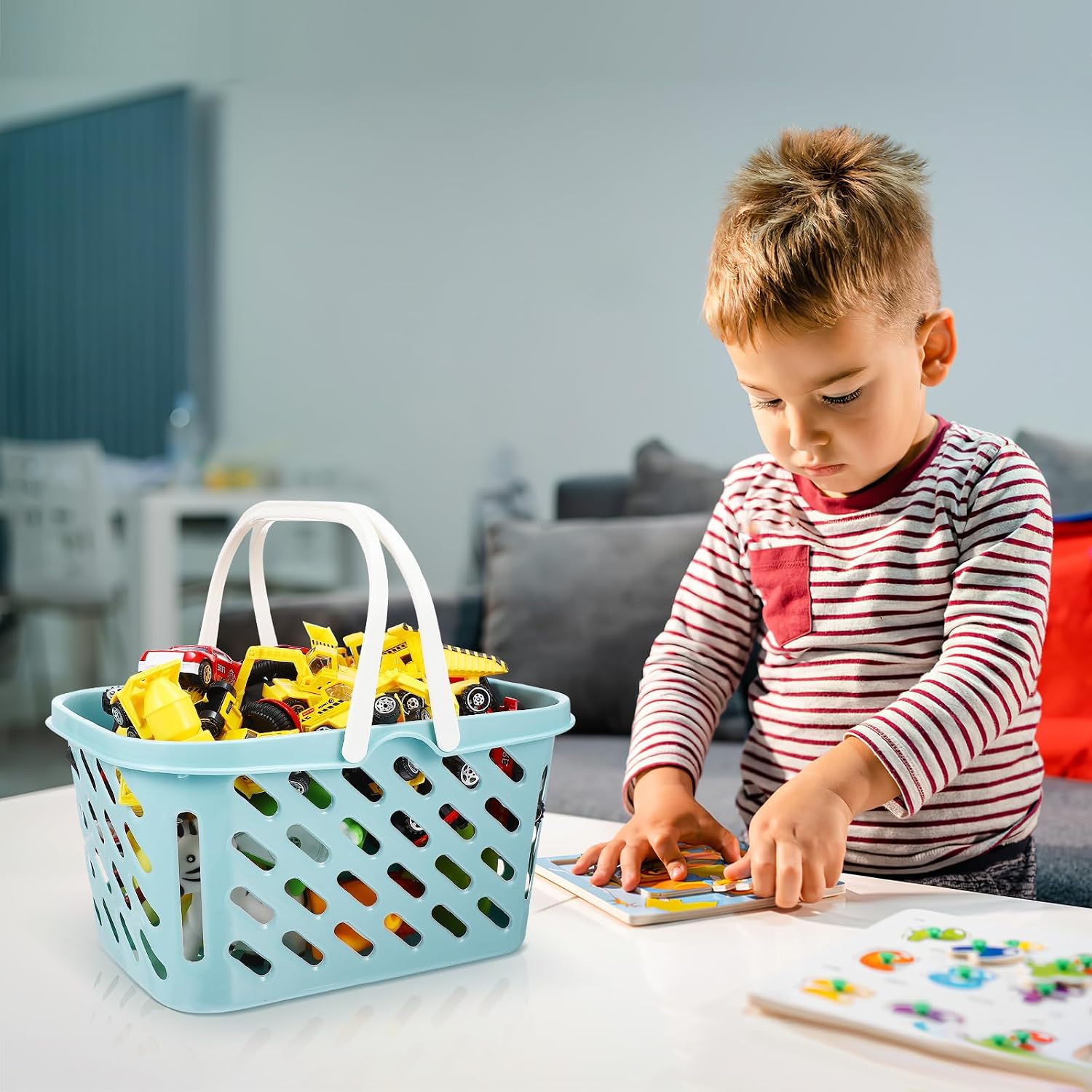 Toddmomy Kids Grocery Basket with Handles Shopping Basket for Kids Toys Mini Toy Shopping for Party Favors Pretend Play