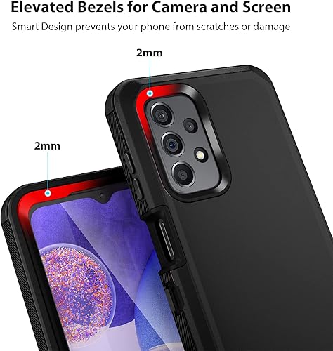 Miniatura 4 de Jiunai Funda para Samsung A23, a prueba de golpes, antipolvo, protección resistente, de doble capa, borde elevado, protección al aire libre,
