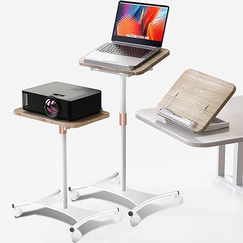 Rolling Laptop Stand, 2 in 1 Dual-use Floor & Desktop,