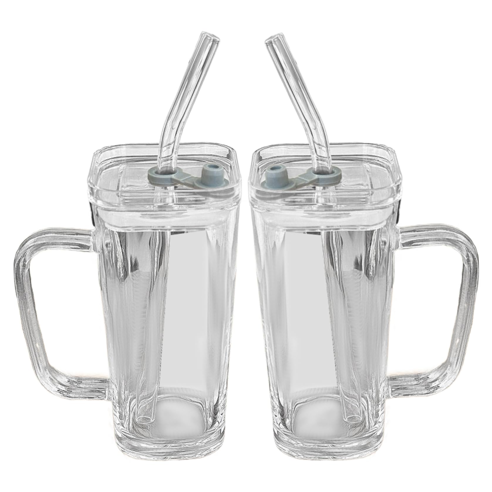 Gobelets en verre avec paille pour vos cocktails et cafés glacés rafraîchissants à la maison