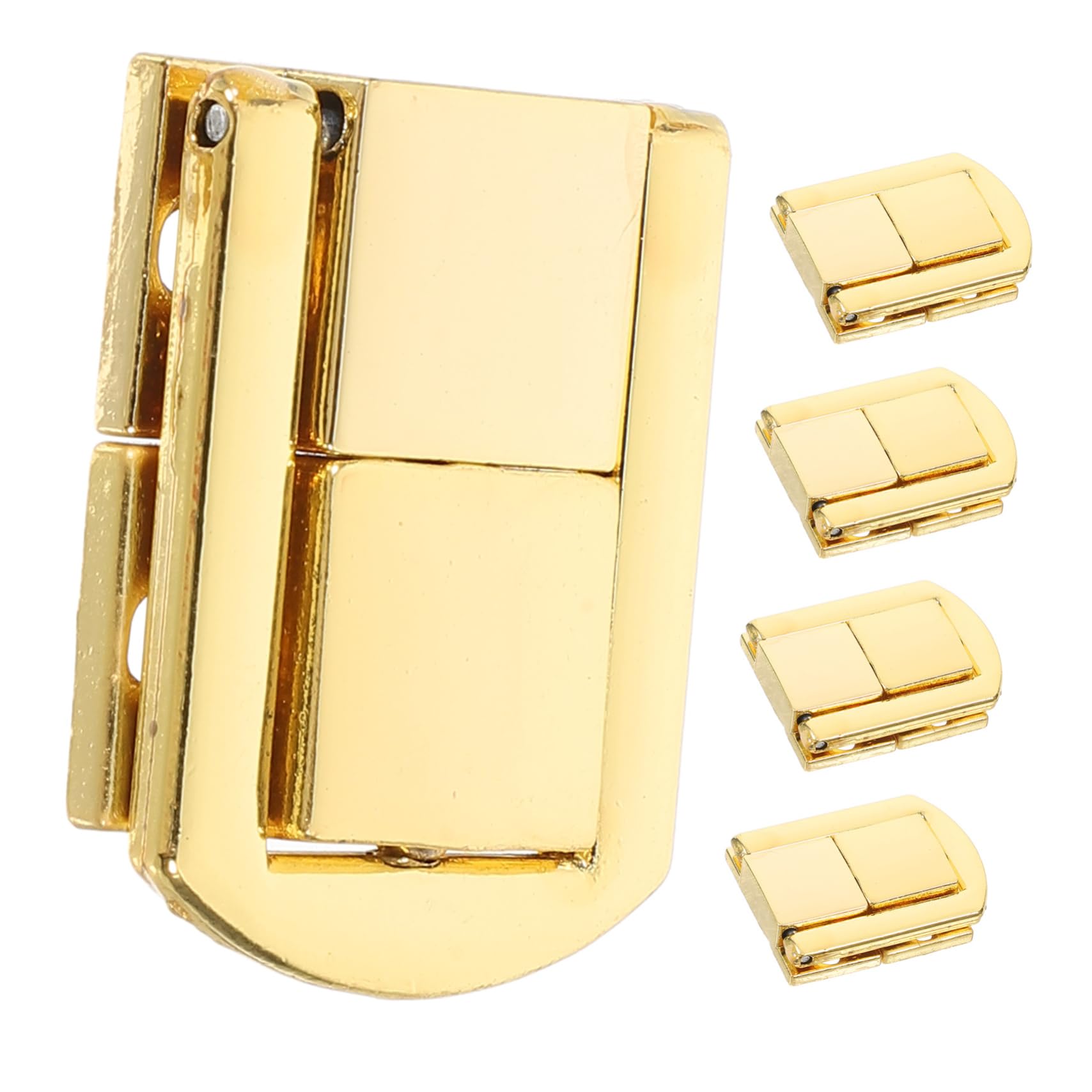 DOITOOL 5pcs Metal Decorative Buckle Lock Latch Suitcase Lock Hasp Chest Latches Hardware Retro Style for Toolbox