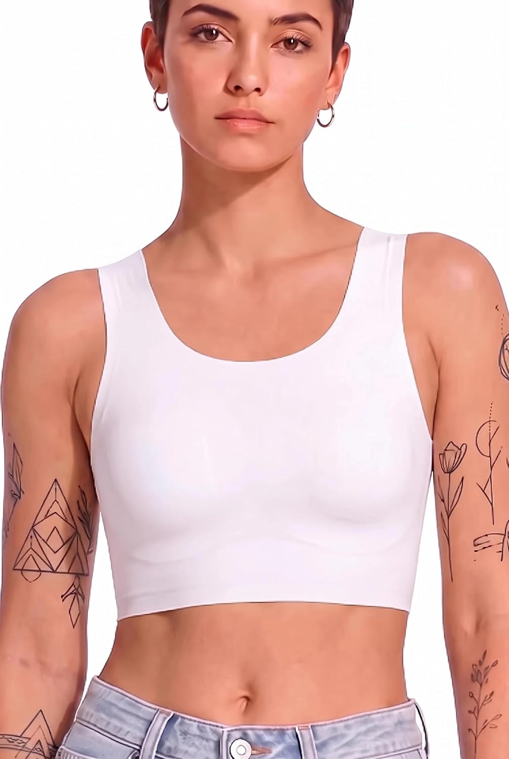 2 Pack Chest Binder Transgender,FTM Minimizer Bras for Large Breasts,Women's Compression Top