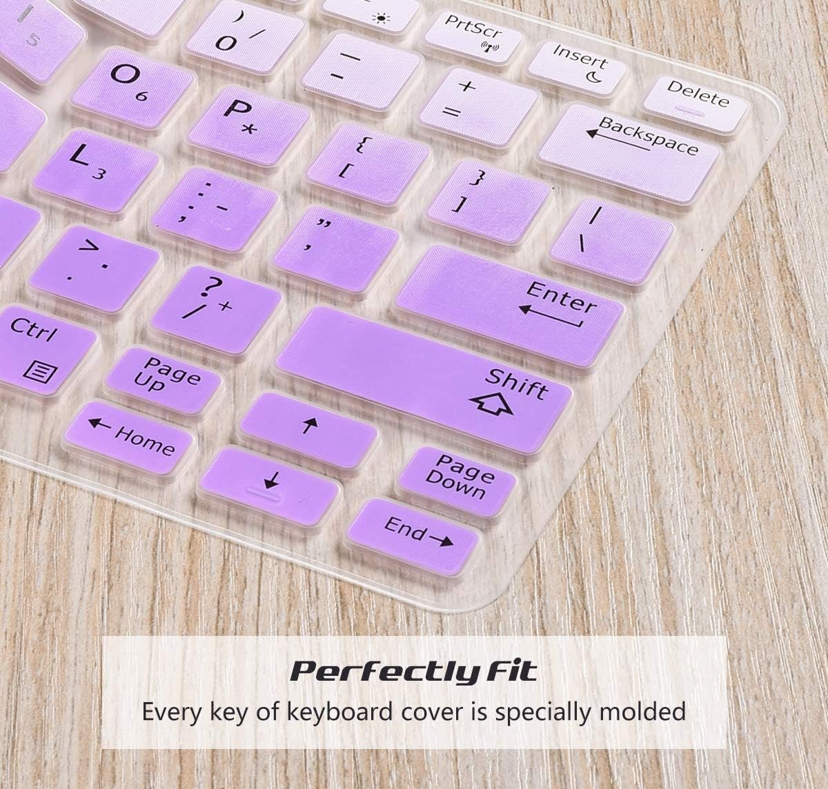 Keyboard Cover Skin for Dell Latitude 14 3340 E3340 E5490 E5491 E5450 E5470 E7450 E7470 7480 E7480, Dell Latitude 14 5480 5490 7490 Keyboard Protector(Gradual Purple)