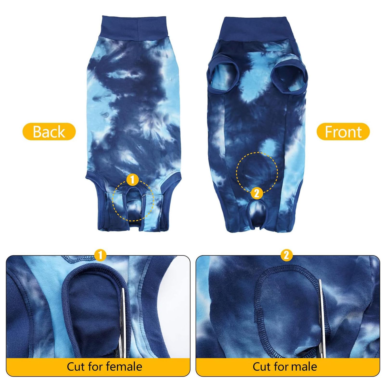 Traje de perro Genesungsanzug für Hunde nach Operationen, Hundekleidung, E-Halsband, Kegel-Alternative, Anti-Lecken-Haustier-Body, Hundekleidung für weibliche männliche Hunde, Katzen, Spay-Anzug