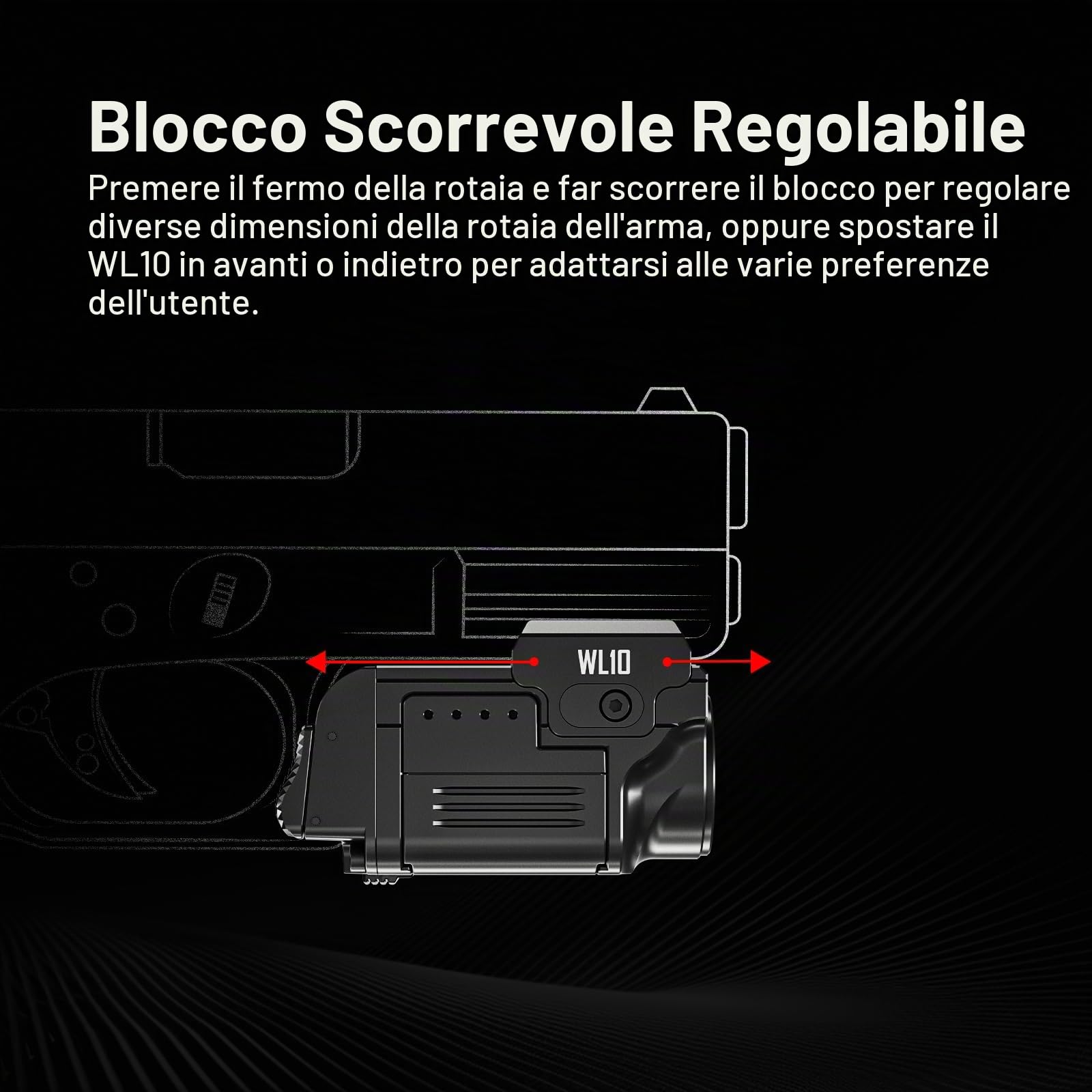 AIMWIN per Pistola 900 Lumen – Torcia LED Compatta Ricaricabile Montata su Slitta per Pistole, Impermeabile, Resistente, Alta Potenza – Compatibile con Glock, Slitta Picatinny 1913
