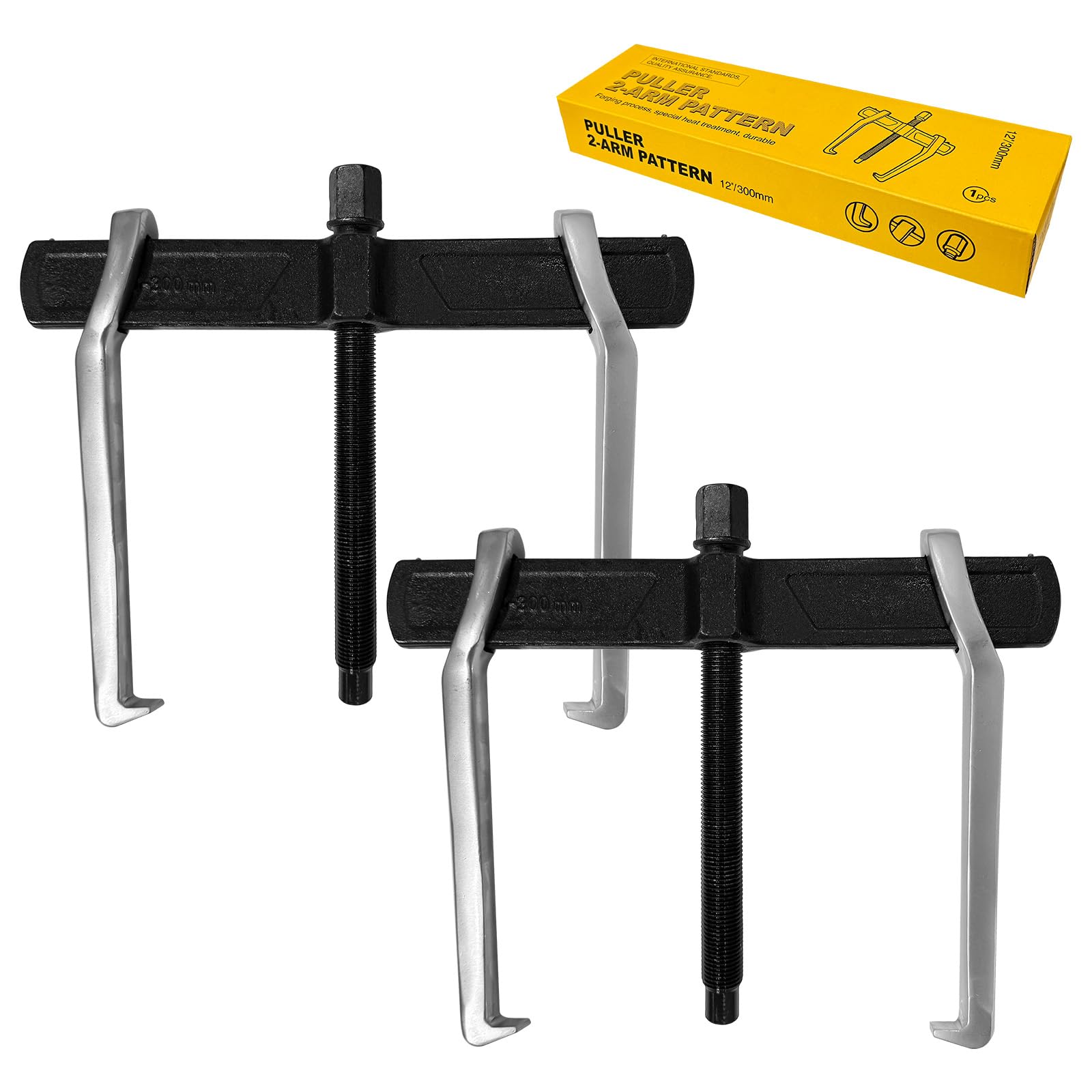 WETOWELLUK 2 Claw Gear Puller, 12 Inch Professional 2-Jaw Gear Pulley Flywheel Bearing Removal Tool, Metal Separate Lifting Device