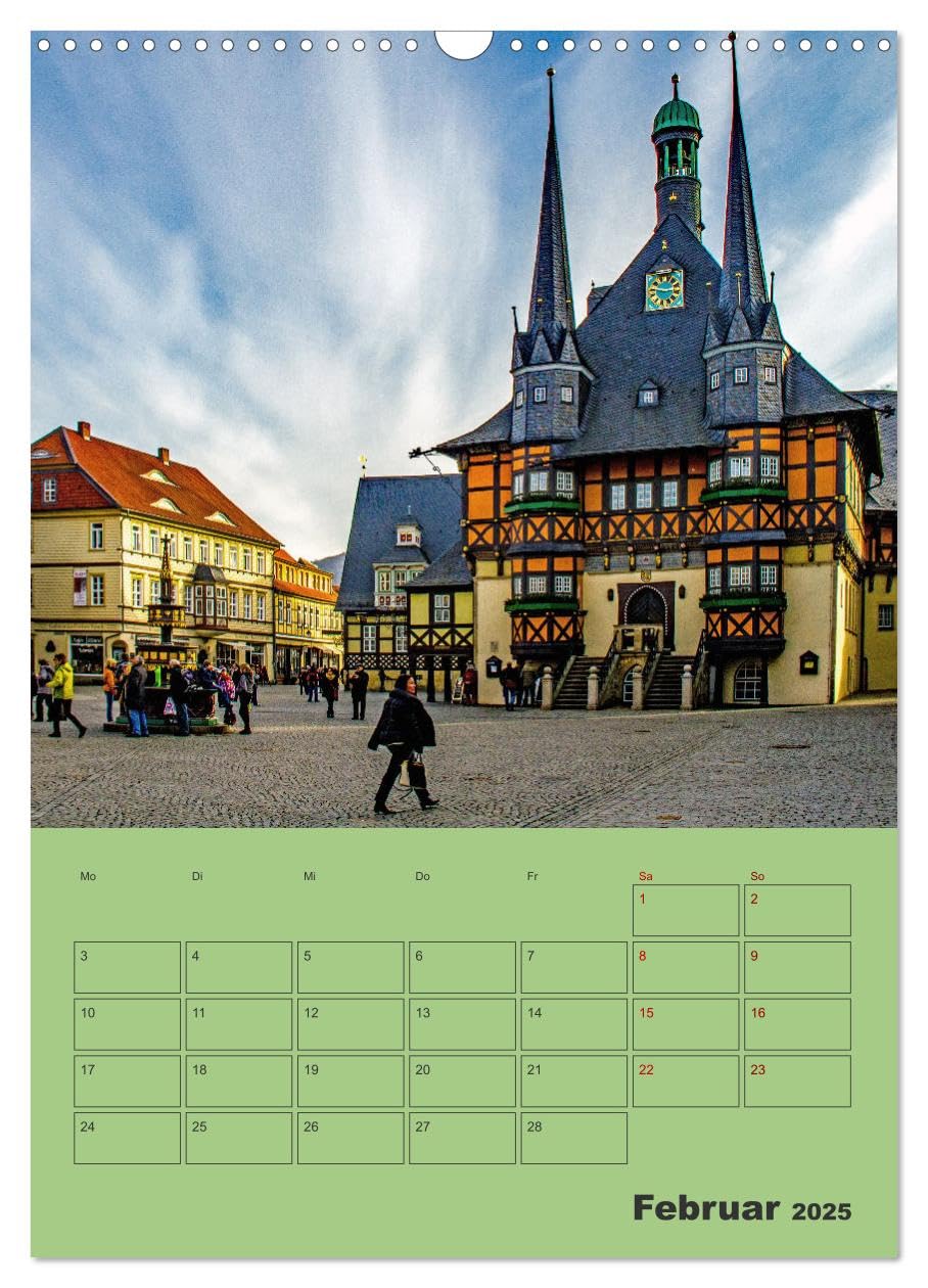 Wernigerode - Stadt des bunten Fachwerks - Terminplaner (Wandkalender 2025 DIN A3 hoch), CALVENDO Monatskalender: Harzer Sehenswürdigkeiten - Entdecken und Erleben (CALVENDO Orte)