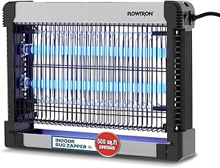 Flowtron Indoor Bug Zapper | 16W Electric Insect Killer with 3000V Non-Clogging Shock Grid | 500 Sq Ft Coverage Dual UV Light Mosquito Trap for Home, Restaurant, Kitchen, Bedroom, RV