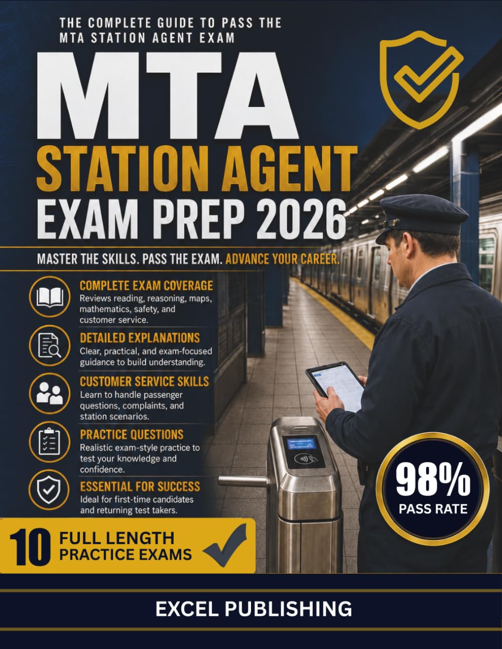 MTA Station Agent Exam Prep Book 2026: A Comprehensive Review with 10 Full-Length Practice Test to help you master the MTA Station Agent Exam