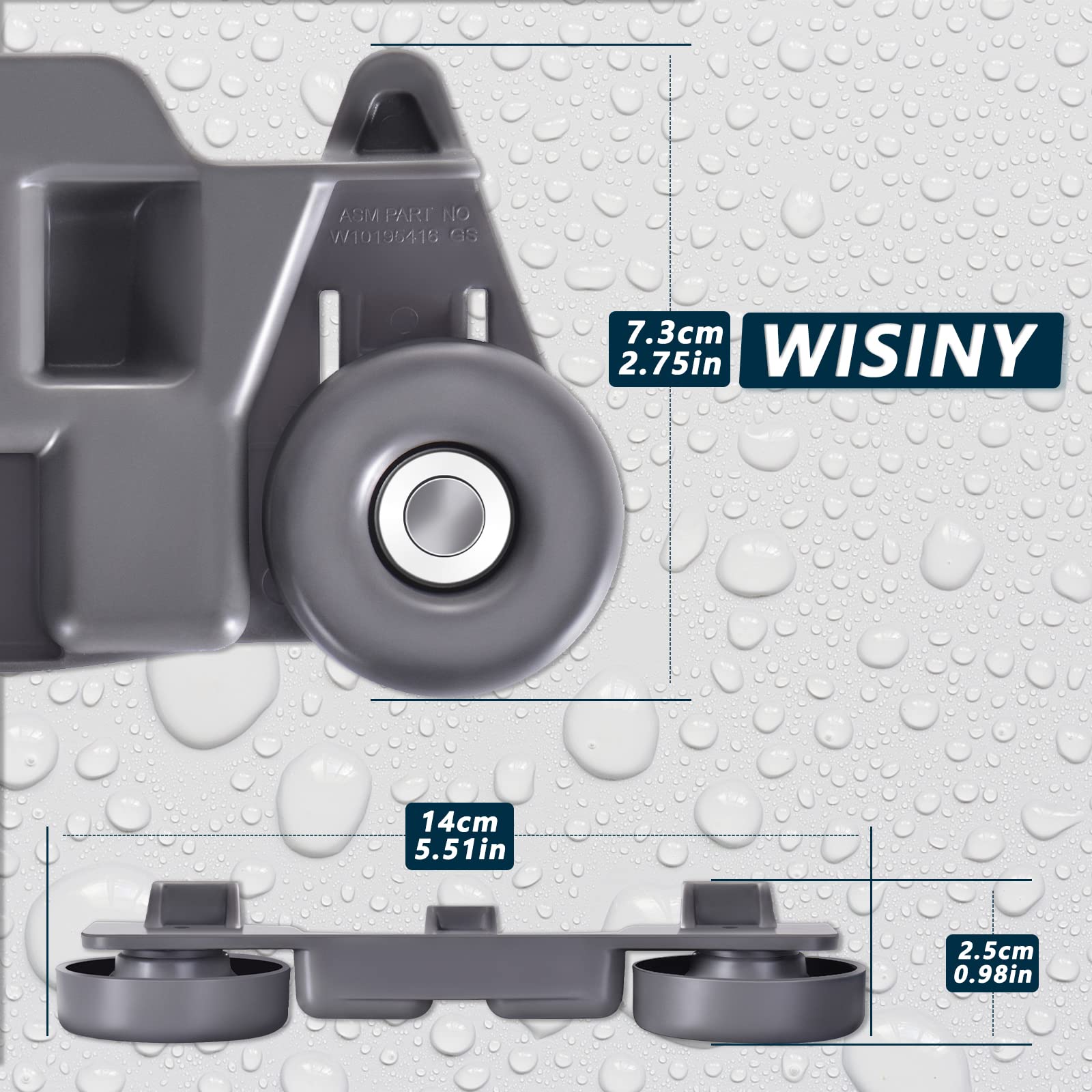 HPUY W10195416V Dishwasher Wheels Lower Rack Upgraded(Rotates Freely