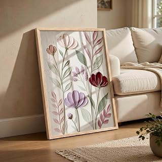 kotart Floral Laef Wall Art Home Decoration | Aesthetic Paintings With Frame For Living Room Bed Room Hotel Wall Decor Dig... Price In India