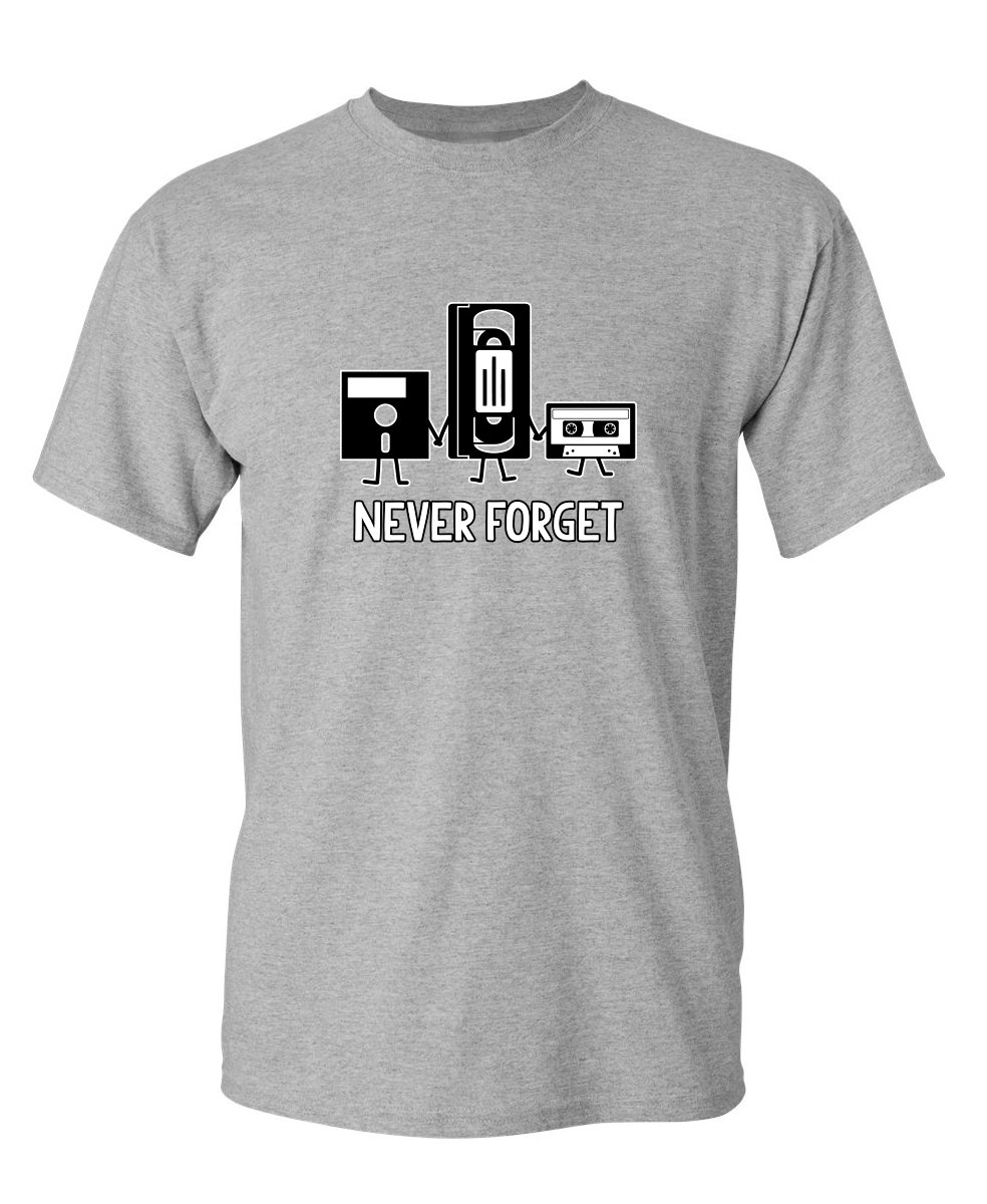Never Forget Retro Vintage Cassette Tape Graphic Novelty Mens Funny T Shirt, Charcoal, 4X-Large — view 23