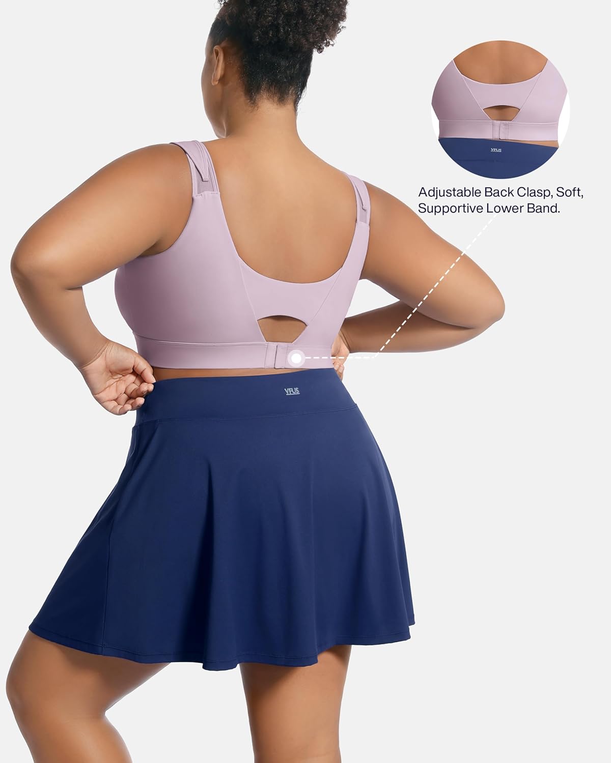 Women's Sports Bra Wirefree Adjustable Medium-High Support Everyday Wear for Large Bust Plus Size with Removable Pads - Image 5