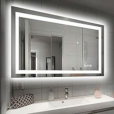 LED Bathroom Mirror, 77"x36" with Front and Backlit, Anti-Fog, Large Bathroom Vanity Mirror for Wall, Memory Function, Stepless Dimmable, Tempered Glass (Horizontal/Vertical)