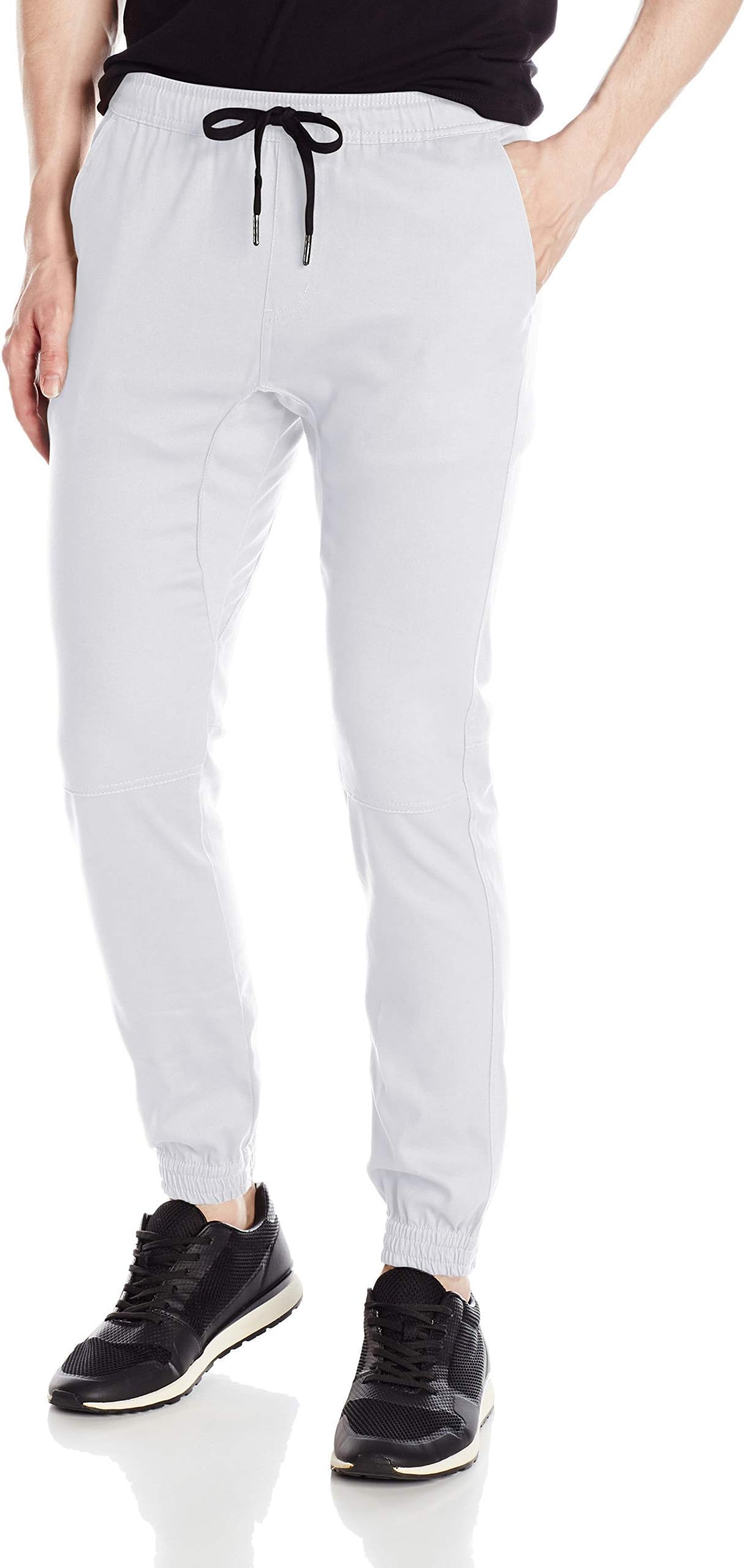 BROOKLYN ATHLETICS Men's Twill Jogger Pants Soft Stretch Slim Fit Trousers Sweatpants