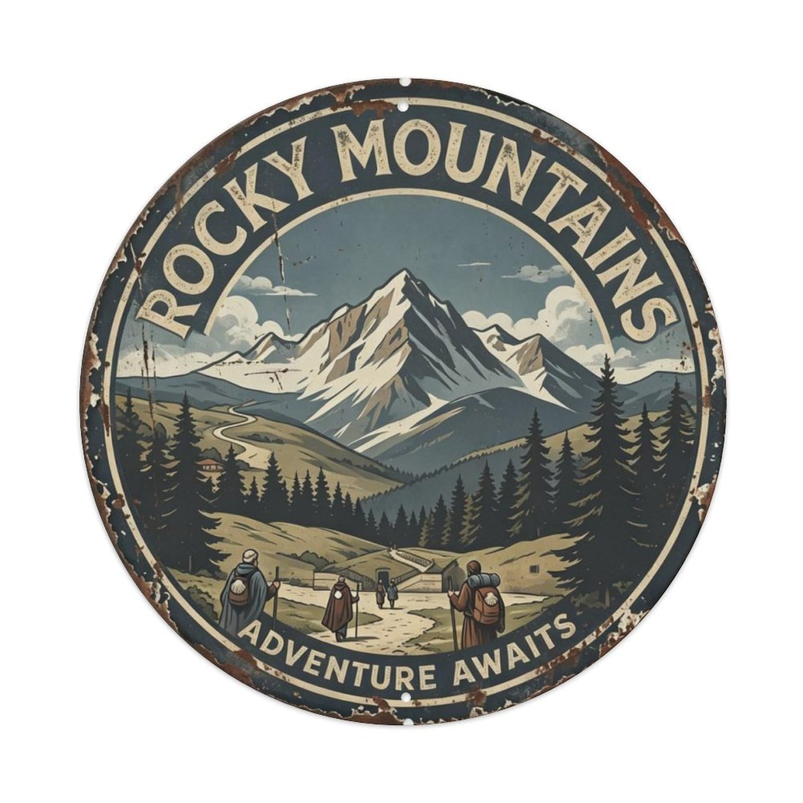 Rocky Mountains Adventure Metal Tin Sign Plaque