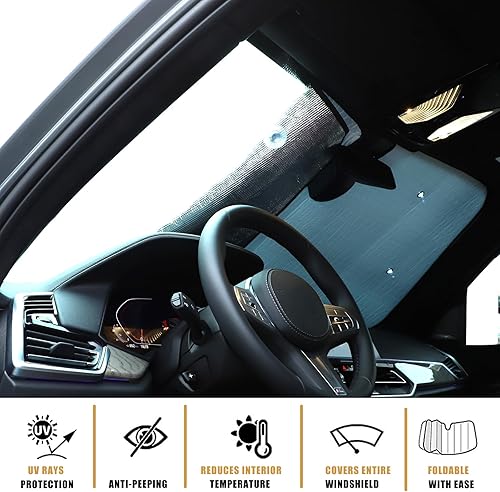 Miniatura 3 de Parasol para parabrisas de automóvil compatible con BMW X5 X6 X7 2019-2025, parasol para ventana delantera, visera solar reflectante plegable,