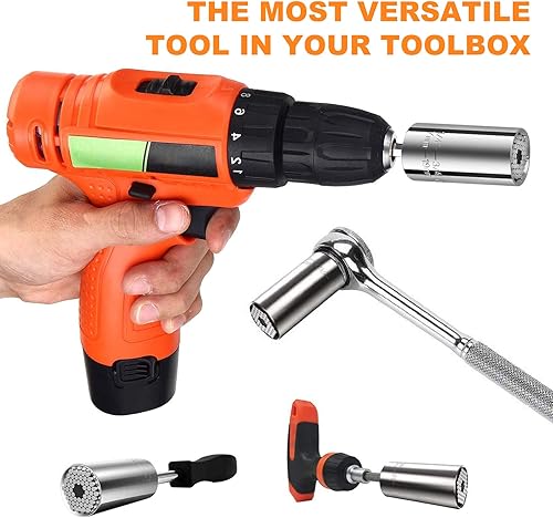 Miniatura 6 de Cubo universal, 0.3 - 0.7pulgadas, para llave de cubo de carraca, multifuncional, inalámbrico, potencia de extensión de ángulo recto de 105 grados,